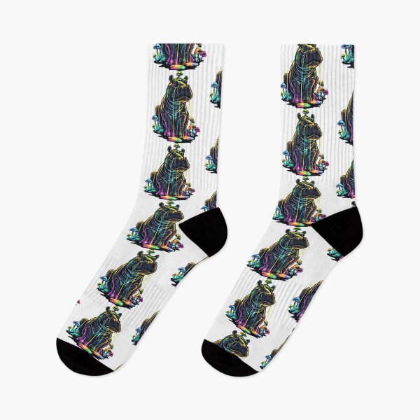 Item preview, Neon hippopotamus in mushrooms designed and sold by TheRealmWithin.