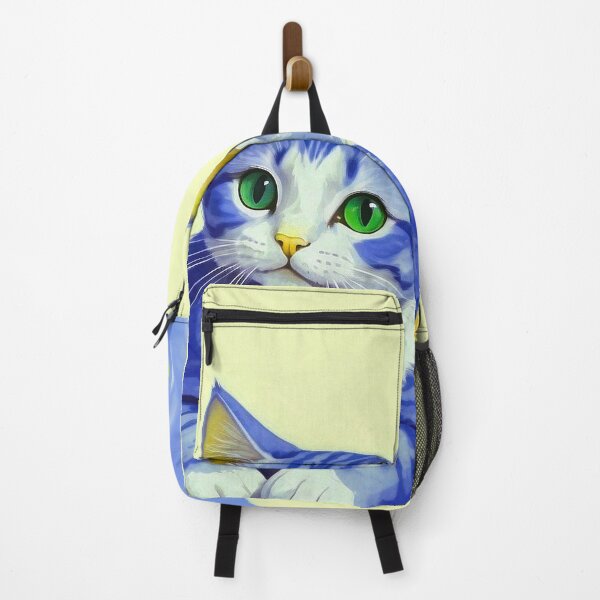 Item preview, Cute Two Bicolor Neon Yellow Dark Blue Cats designed and sold by SassyArtistry.