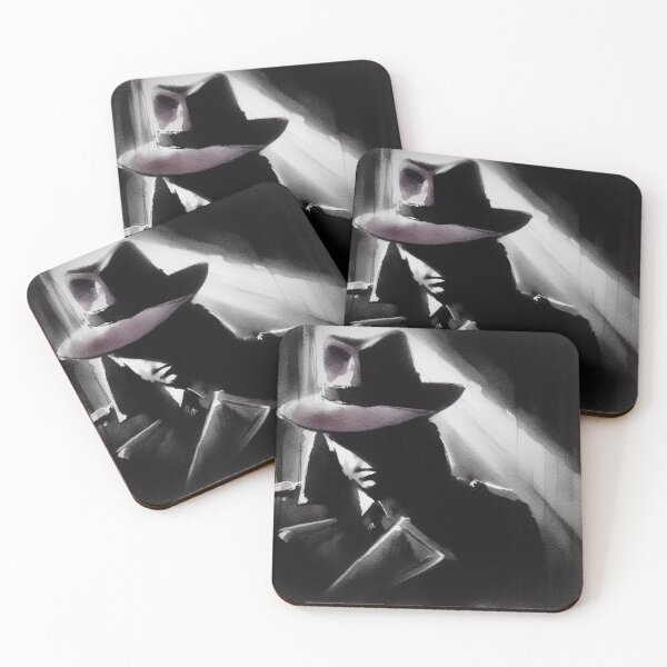 Item preview, Noir Vintage Shadowy Figure in a Purple Hat designed and sold by RESToRAPTOR.