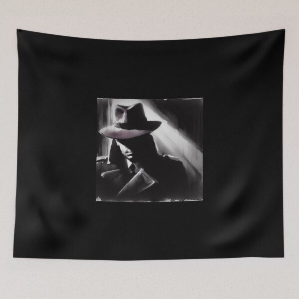 Item preview, Noir Vintage Shadowy Figure in a Purple Hat designed and sold by RESToRAPTOR.