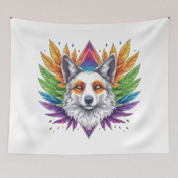 Item preview, Rainbow wolf designed and sold by TheRealmWithin.