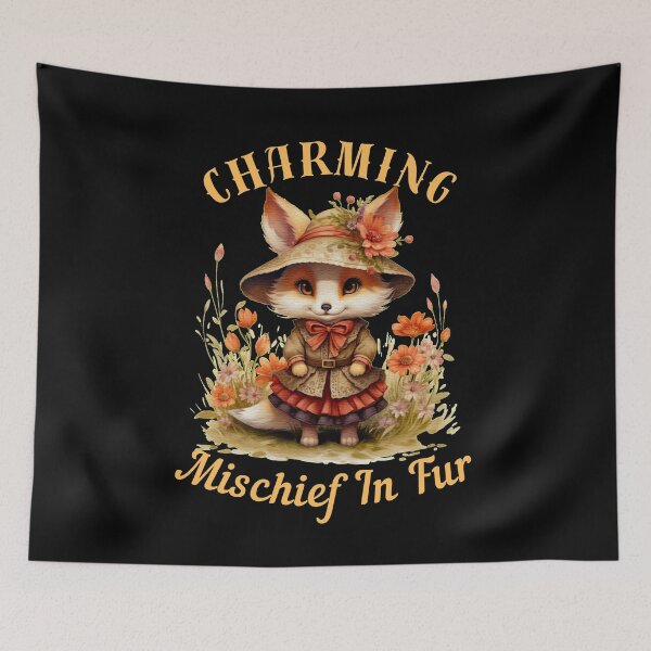 Item preview, Charming Mischief In Fur. fox saying designed and sold by FoxVibes.