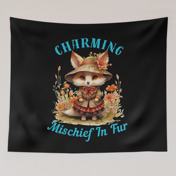 Item preview, Charming Mischief In Fur. vintage fox designed and sold by FoxVibes.