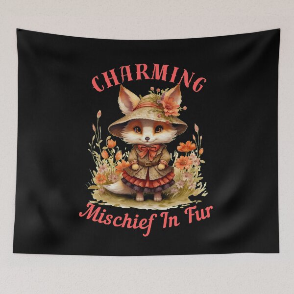 Item preview, Charming Mischief In Fur. retro fox designed and sold by FoxVibes.