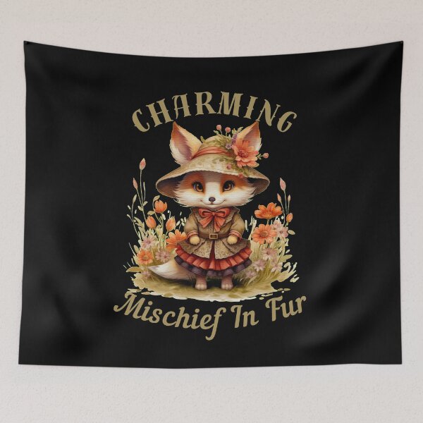 Item preview, Charming Mischief In Fur. fox boho designed and sold by FoxVibes.