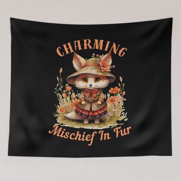 Item preview, Charming Mischief In Fur. fox watercolor designed and sold by FoxVibes.