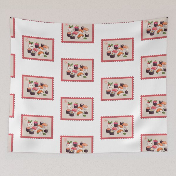 Item preview, adorable sushi inside a stamp designed and sold by kawaiiii2.