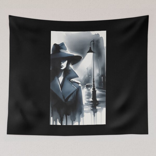 Item preview, Noir Vintage Woman in a Blue Coat designed and sold by RESToRAPTOR.