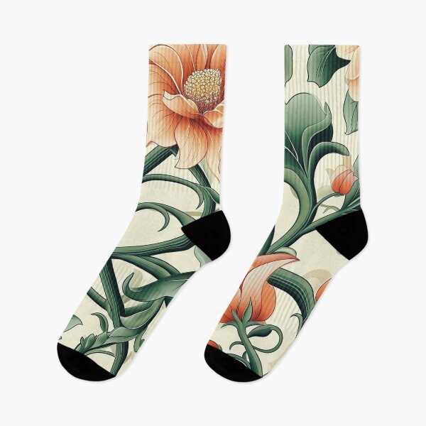 Item preview, French Art Nouveau Pattern - Peach Flowers  designed and sold by HausKatz.