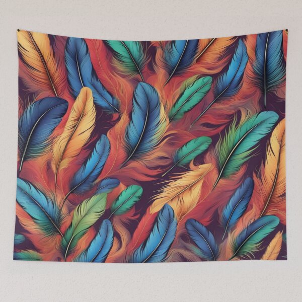 Item preview, Abstract Colorful Feather Pattern designed and sold by calibrit.