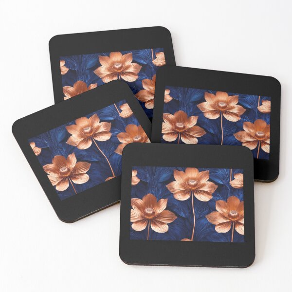 Item preview, Blue coppery flowers designed and sold by UZRWRLD .