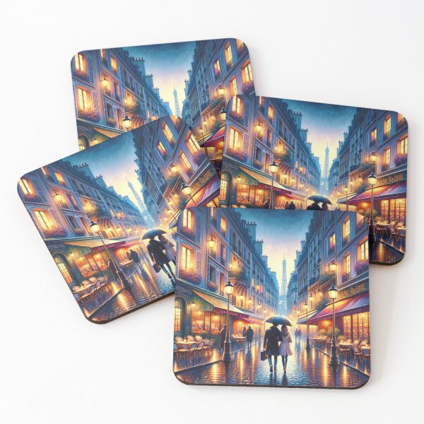 Item preview, Parisian Rain A Romantic Evening Walk designed and sold by BestArtByArvind.