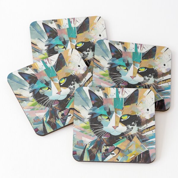 Item preview, Abstract Feline Fascination: Contemporary Cat Artwork designed and sold by bsilvia.