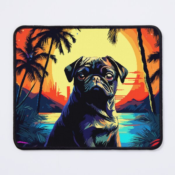 Item preview, Retro Tropical Synthwave Pug Pixel Art designed and sold by LVTFCOarts.