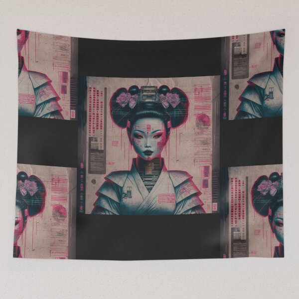 Item preview, Future Asian Geisha Woman Parchment designed and sold by Mlaniel.
