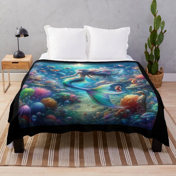 Item preview, Mystical Depths Mermaid's Underwater Realm designed and sold by BestArtByArvind.