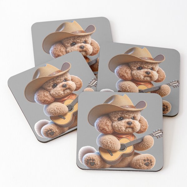Item preview, Cowboy Poodle Playing Guitar designed and sold by toypoodlemom.