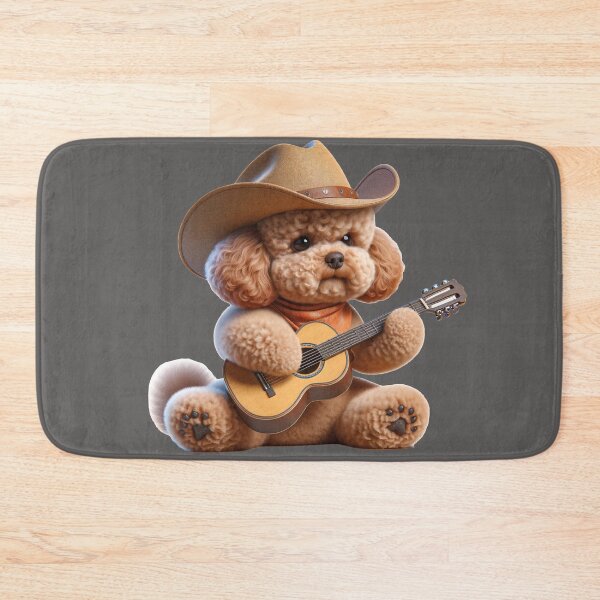 Item preview, Cowboy Poodle Playing Guitar designed and sold by toypoodlemom.