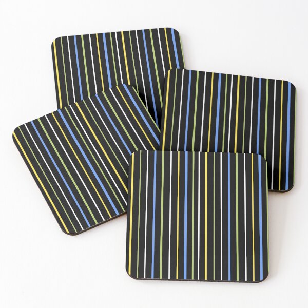 Item preview, Candy Stripes in Blue, Green & Yellow on Black designed and sold by LoreliDesigns.