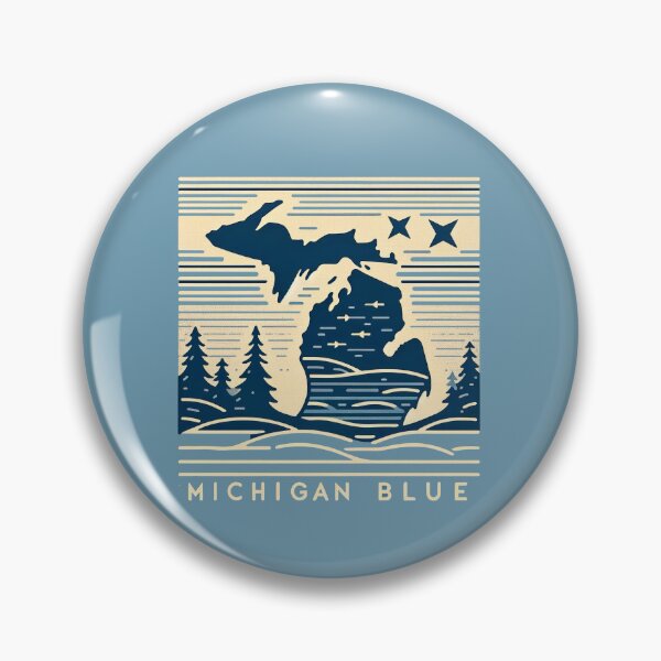 Item preview, Michigan Blue Serenity - Minimalist Line Art designed and sold by Retro Travel Design.