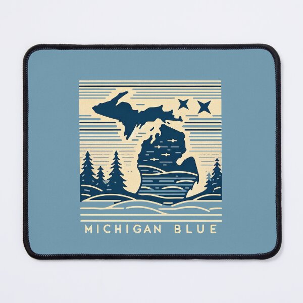 Item preview, Michigan Blue Serenity - Minimalist Line Art designed and sold by Retro Travel Design.