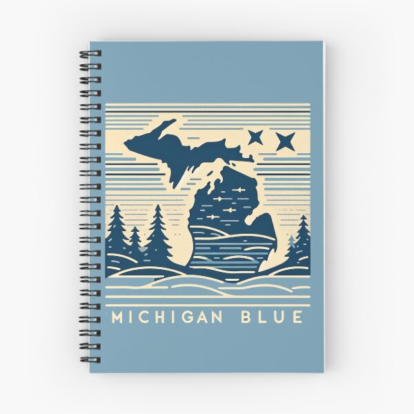Item preview, Michigan Blue Serenity - Minimalist Line Art designed and sold by Retro Travel Design.
