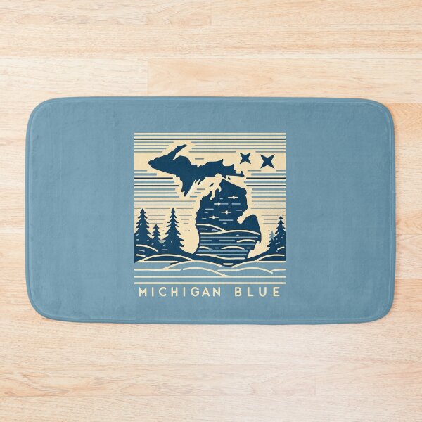Item preview, Michigan Blue Serenity - Minimalist Line Art designed and sold by Retro Travel Design.