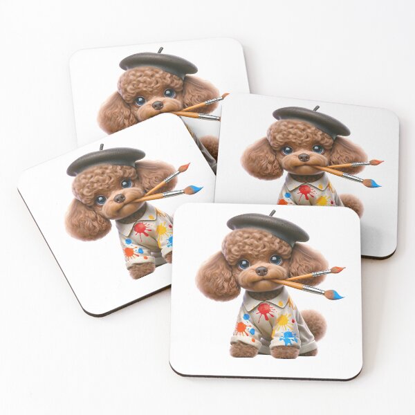 Item preview, Poodle Artist With Paintbrush  designed and sold by toypoodlemom.
