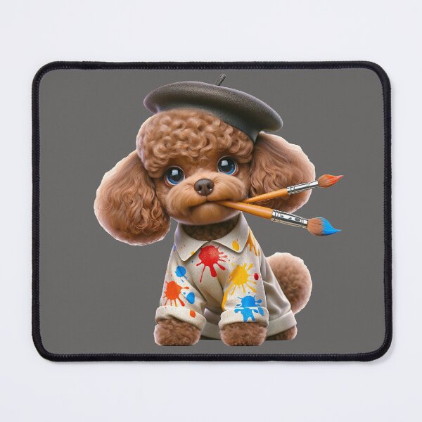 Item preview, Poodle Artist With Paintbrush  designed and sold by toypoodlemom.