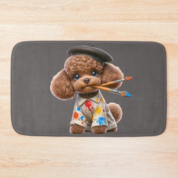 Item preview, Poodle Artist With Paintbrush  designed and sold by toypoodlemom.