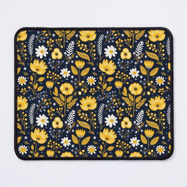 Item preview, yellow folk floral designed and sold by darkartsflowers.