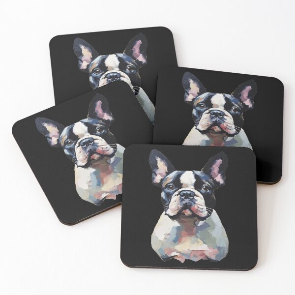 Item preview, French bulldog in AI art done in classic palette knife oil painting style designed and sold by Magnus Dahl.