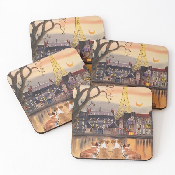 Item preview, Four Corgis Looking At The Sunset designed and sold by Clitus.