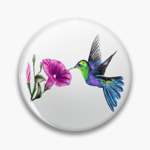 Item preview, Hummingbird and Morning Glory designed and sold by rainesgarden.