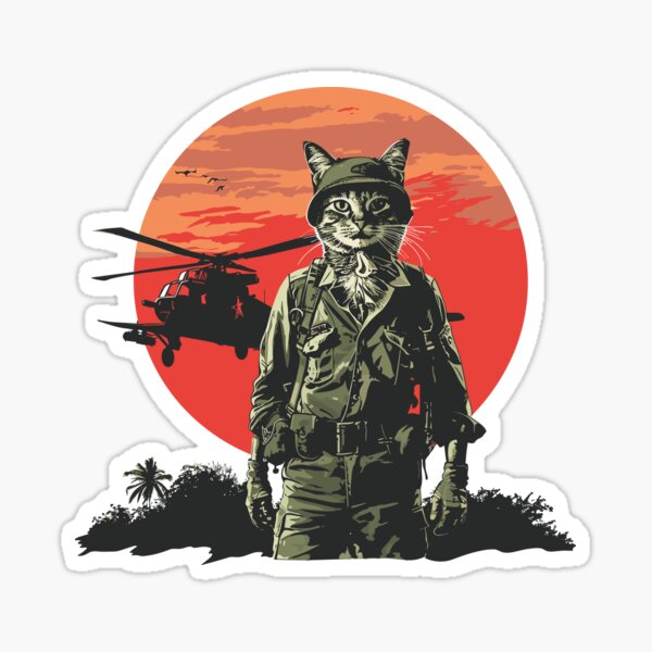 Item preview, Soldier Cat Sunset Helicopter Scene designed and sold by Mark  Brown.