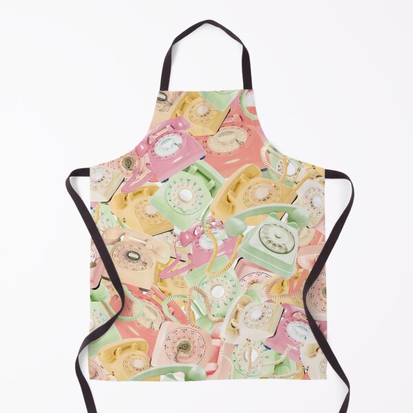 Item preview, Retro Telephone Explosion - Vintage, Pattern, Collage, Pink, Green, Yellow Pastel designed and sold by RoseGenuine.
