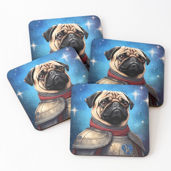 Item preview, Pug Knight Warrior Character Funny Cute Retro Pixel Art designed and sold by LVTFCOarts.