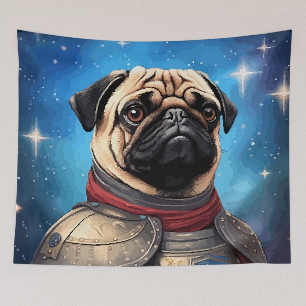 Item preview, Pug Knight Warrior Character Funny Cute Retro Pixel Art designed and sold by LVTFCOarts.