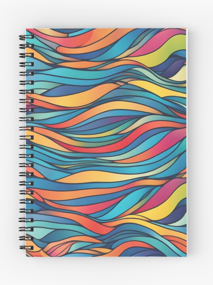 Thumbnail 1 of 3, Journal, Abstract Colorful Waves Pattern designed and sold by calibrit.
