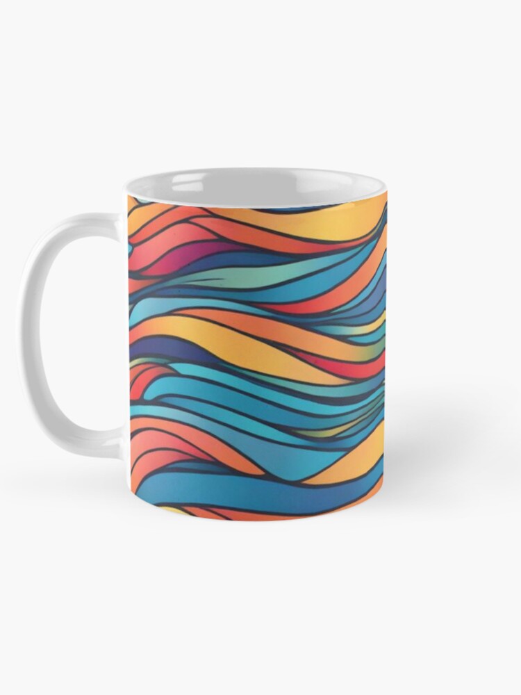 Thumbnail 5 of 6, Coffee Mug, Abstract Colorful Waves Pattern designed and sold by calibrit.