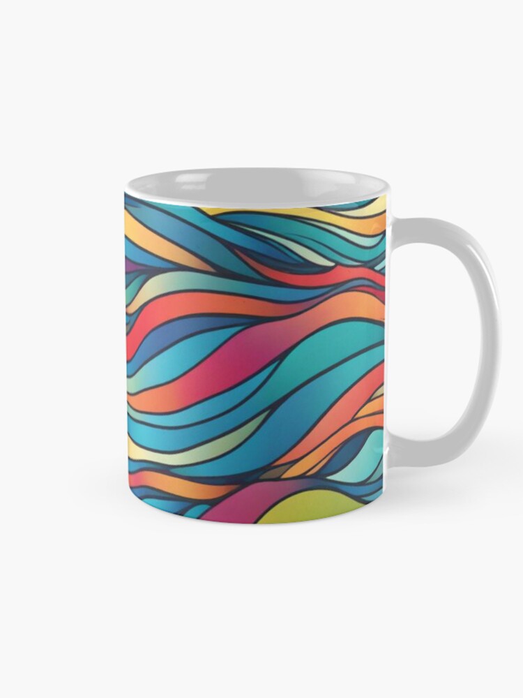 Thumbnail 3 of 6, Coffee Mug, Abstract Colorful Waves Pattern designed and sold by calibrit.