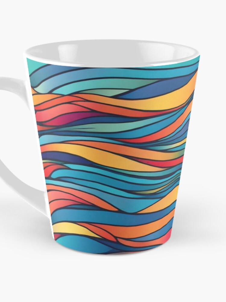 Thumbnail 3 of 4, Coffee Mug, Abstract Colorful Waves Pattern designed and sold by calibrit.