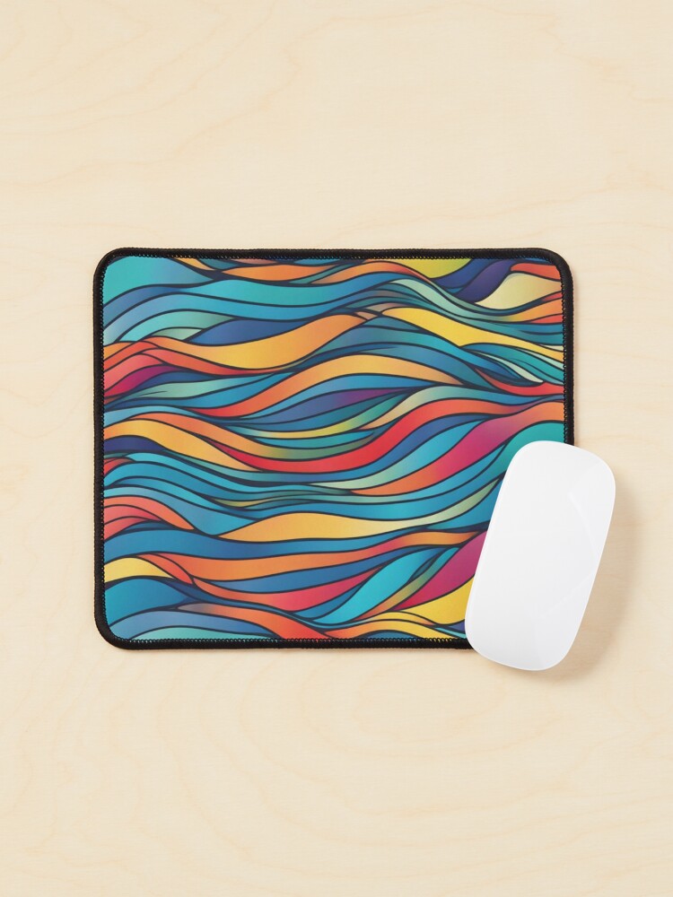 Thumbnail 1 of 5, Mouse Pad, Abstract Colorful Waves Pattern designed and sold by calibrit.