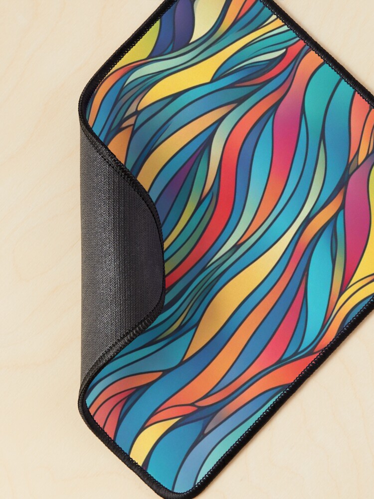 Thumbnail 2 of 5, Mouse Pad, Abstract Colorful Waves Pattern designed and sold by calibrit.