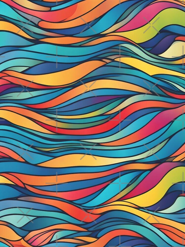 Thumbnail 3 of 3, Scarf, Abstract Colorful Waves Pattern designed and sold by calibrit.