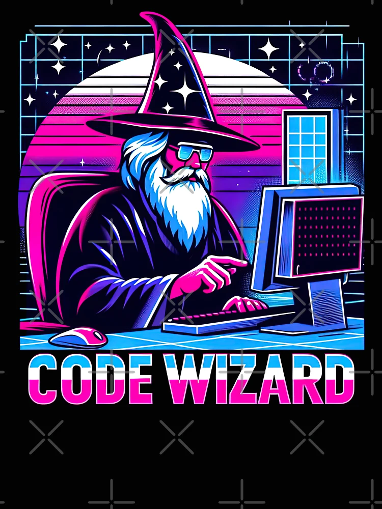 Thumbnail 4 von 4, Locker geschnittenes T-Shirt,  Code Wizard Programmierer Coder Coding Magician Computer designt und verkauft von SpookshowDesign.
