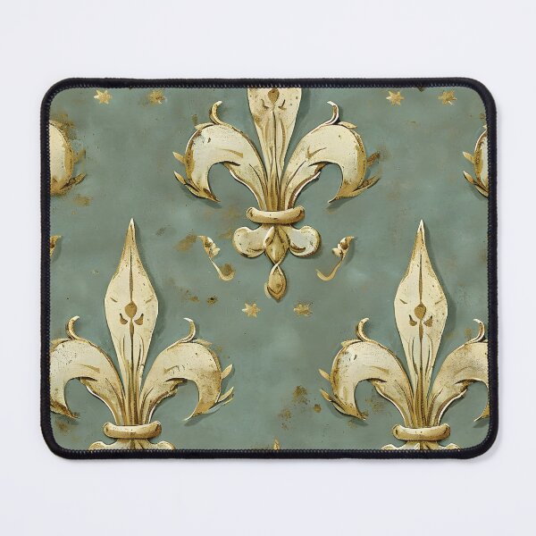 Item preview, vintage fleur de lis design print designed and sold by dcrc.