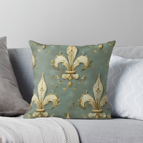 Item preview, vintage fleur de lis design print designed and sold by dcrc.
