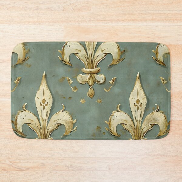 Item preview, vintage fleur de lis design print designed and sold by dcrc.