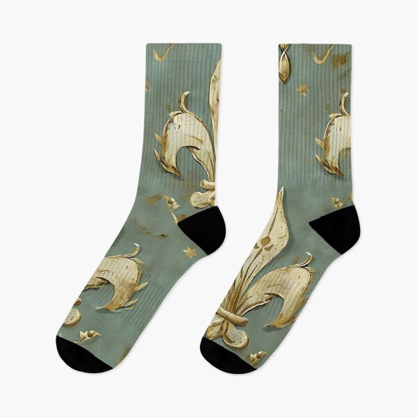 Item preview, vintage fleur de lis design print designed and sold by dcrc.